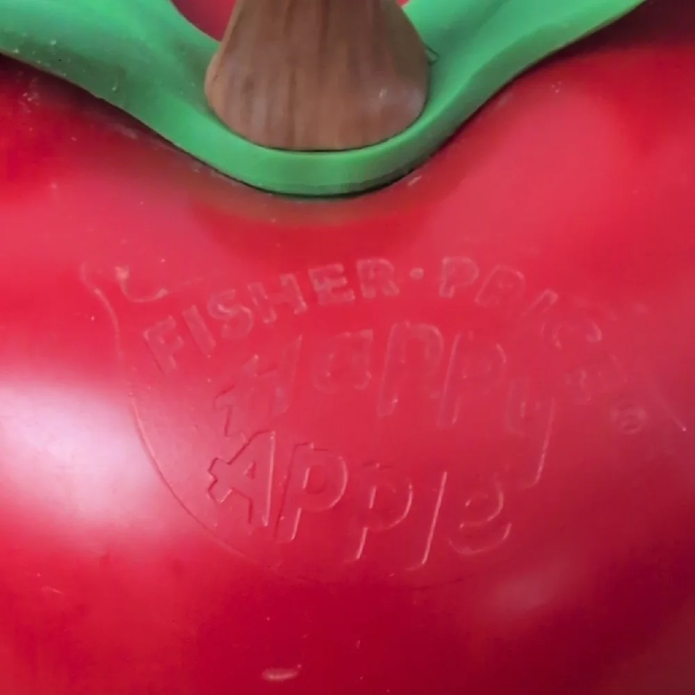 Vintage Fisher-Price Happy Apple Toy With Bell Inside